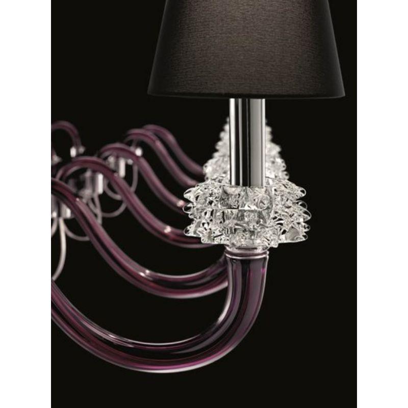 Domo Amsterdam 7115 Chandelier, 12 Bulbs, Violet Venetian Crystal In New Condition For Sale In Venice, IT