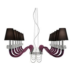 Domo Amsterdam 7115 Chandelier in Black Shades, by Franco Raggi, Barovier&Toso