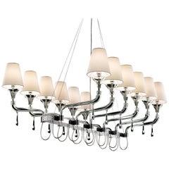 Lustre Domo Nevada 7032 avec abat-jour blanc:: par Franco Raggi de Barovier&Toso