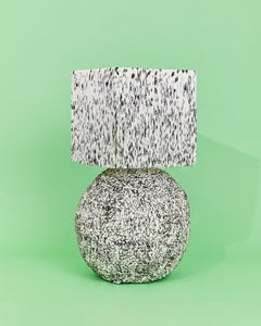 Domo Table Lamp in Lacquered Papier Mâché and Hand Dyed Silk Fringe