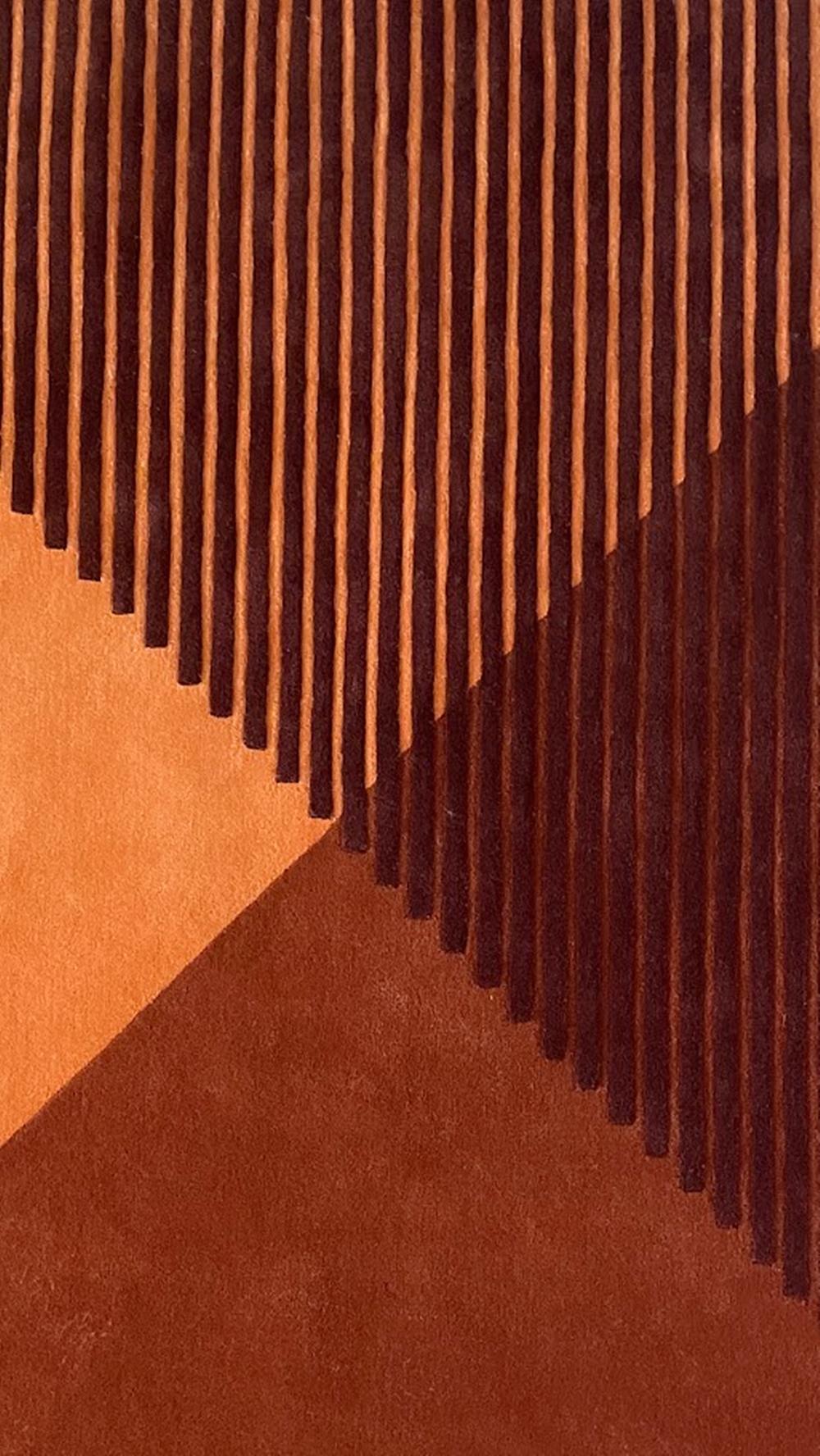Esta alfombra 100% lana de Tisca (tamaño: 200x200 cm) es una excelente elección para los amantes de los interiores tanto retro como modernos. Su combinación de colores refleja fielmente las tendencias artísticas de los años 80 y 90, añadiendo un