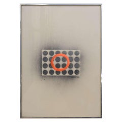 Domoto Hisao Japanische Werke auf Papier eines orangefarbenen Rings mit Kreisen