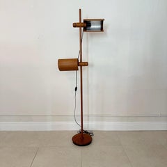 Domus Adjustable Teak Floor Lamp, Denmark 1970s