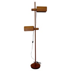 Domus Adjustable Teak Floor Lamp, Denmark 1970s