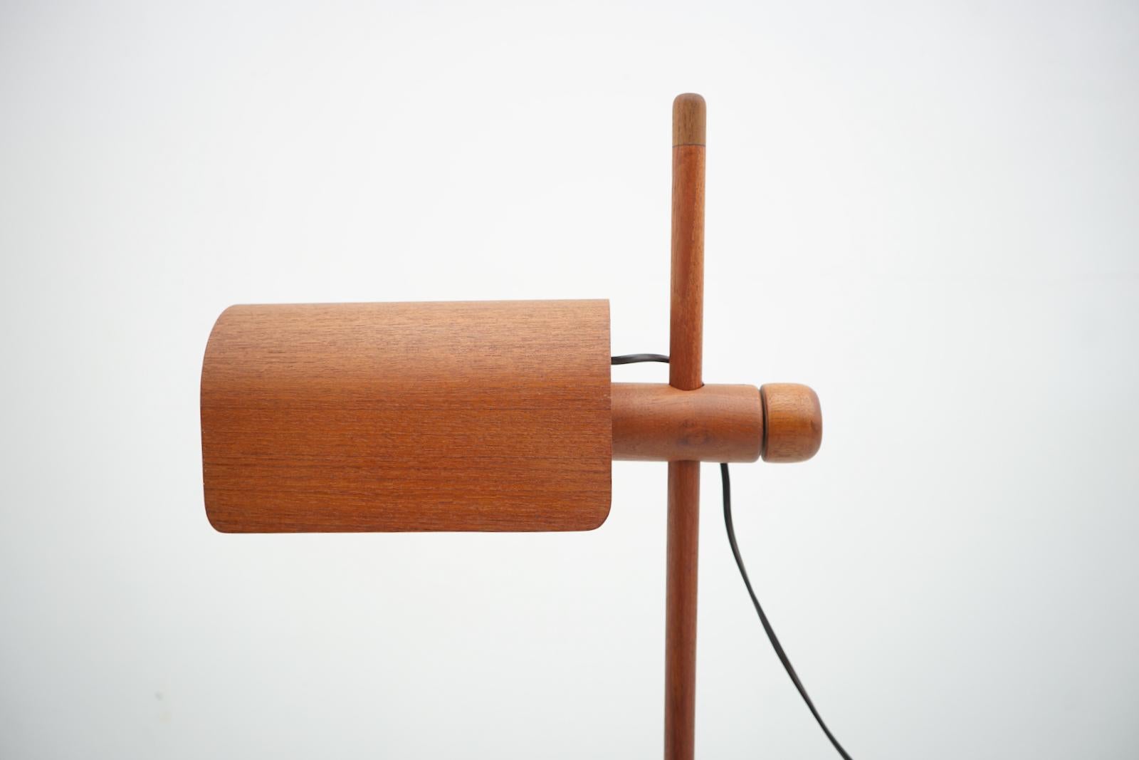 Danish Domus Adjustable Teak Floor or Table Lamp, Denmark, 1970s For Sale