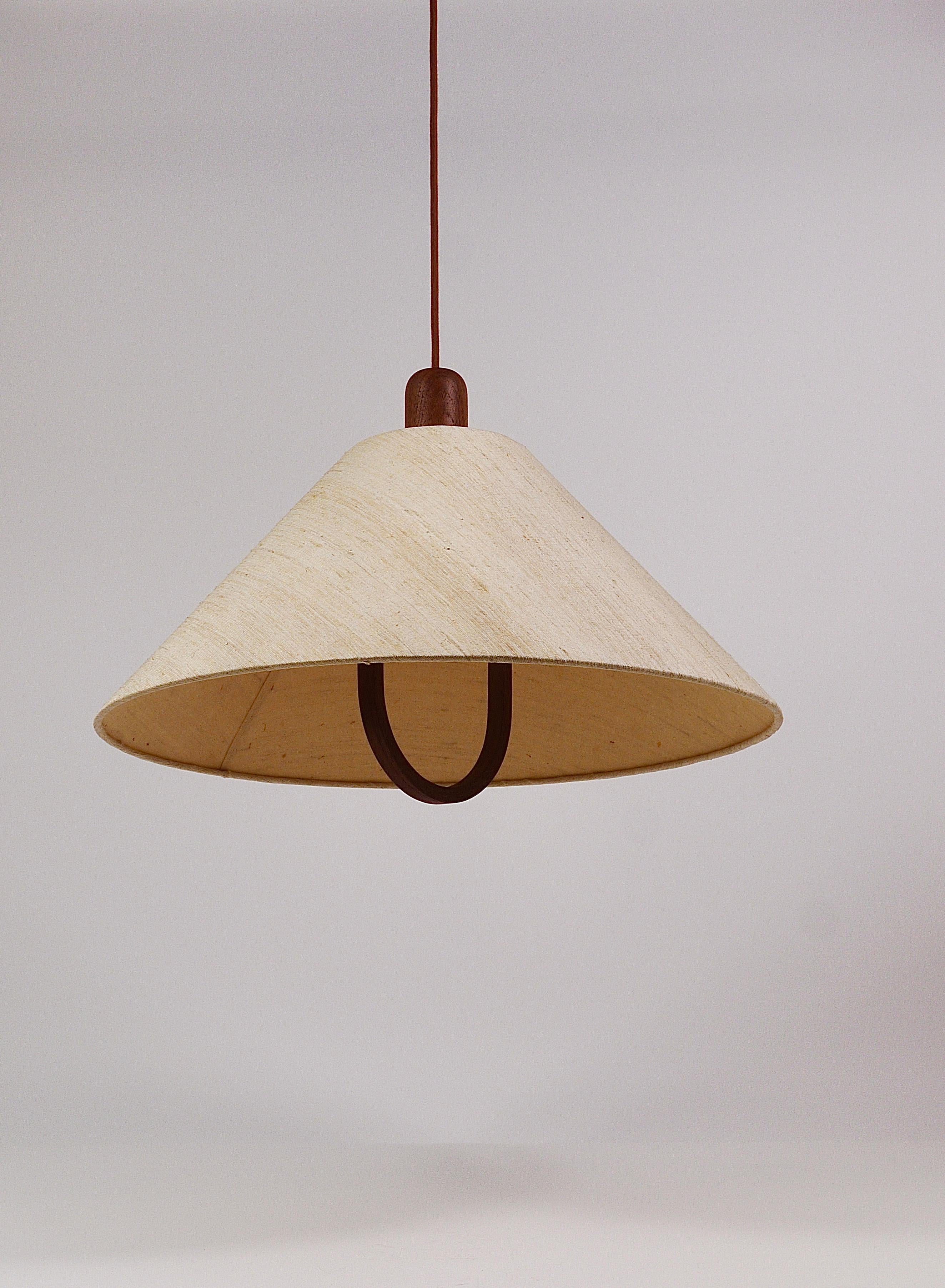 Domus Danish Modern Teak Pendant Lamp, Denmark, 1970s 10