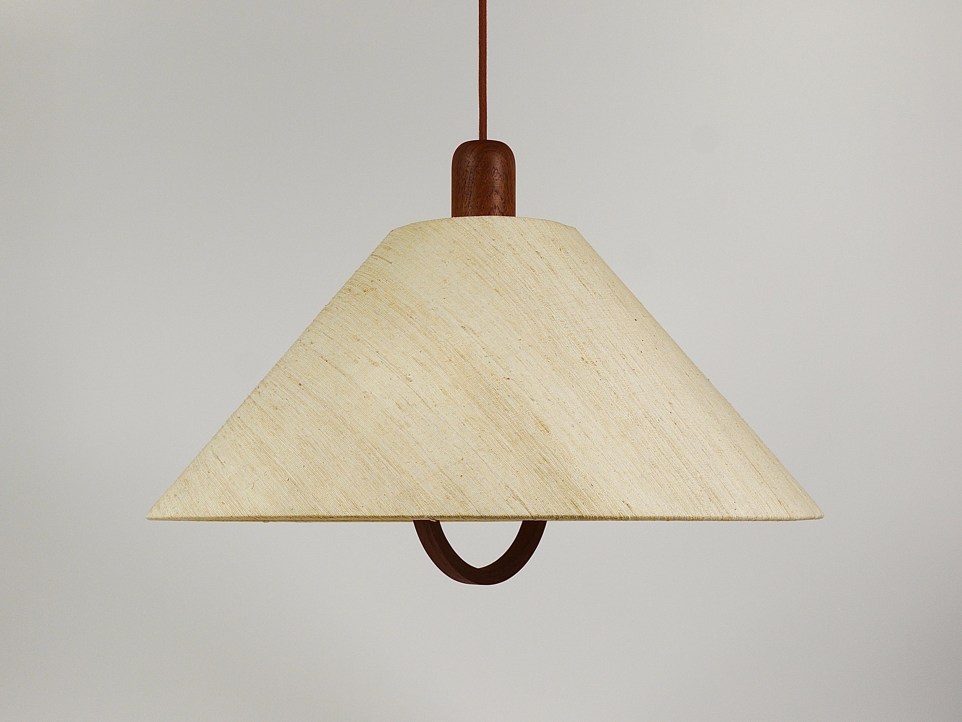 Domus Danish Modern Teak Pendant Lamp, Denmark, 1970s 13