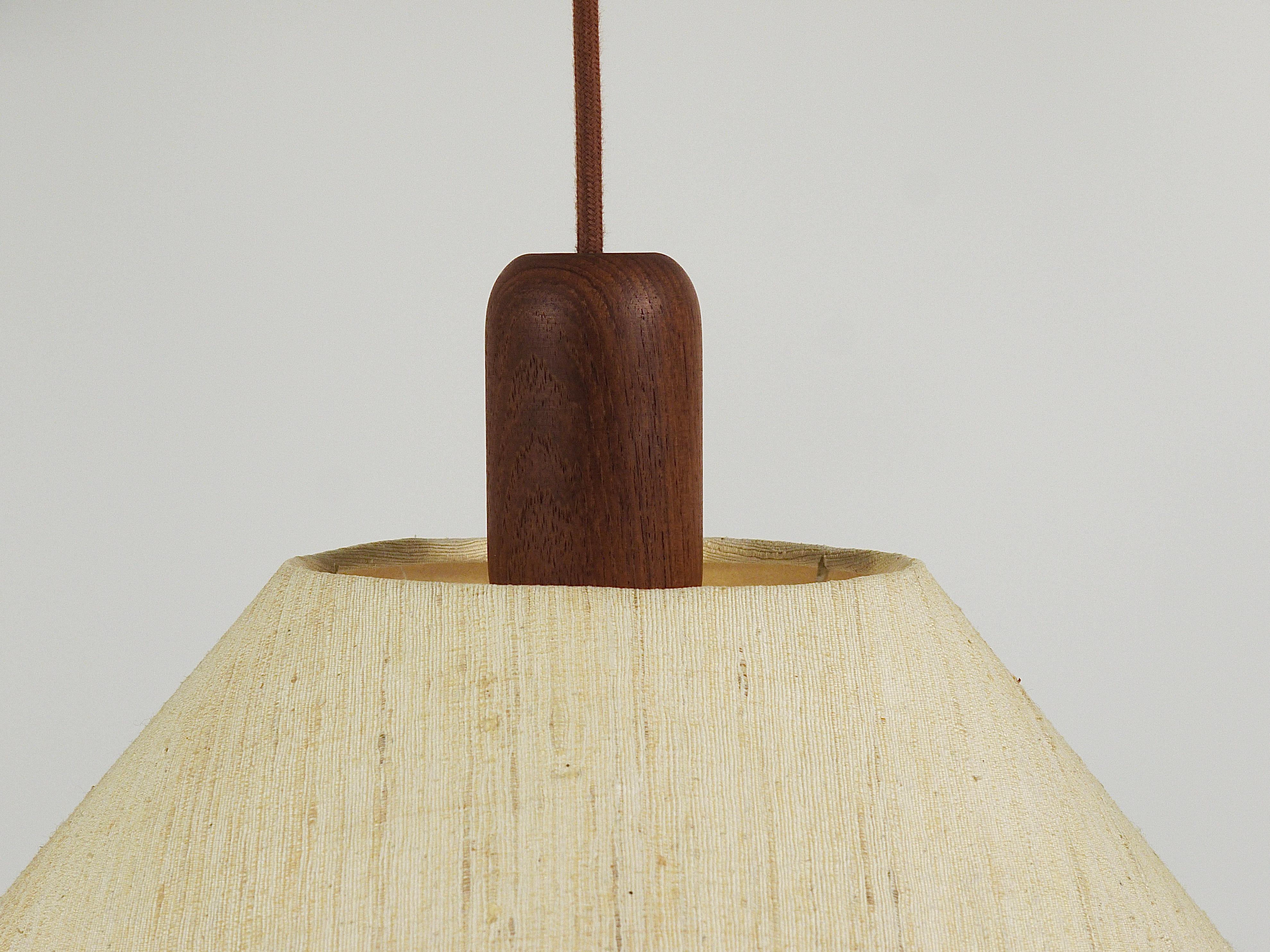 Domus Danish Modern Teak Pendant Lamp, Denmark, 1970s 3