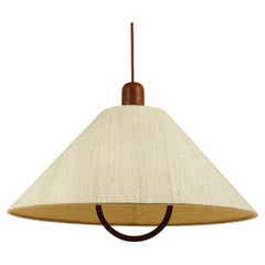 Domus Danish Modern Teak Pendant Lamp, Denmark, 1970s