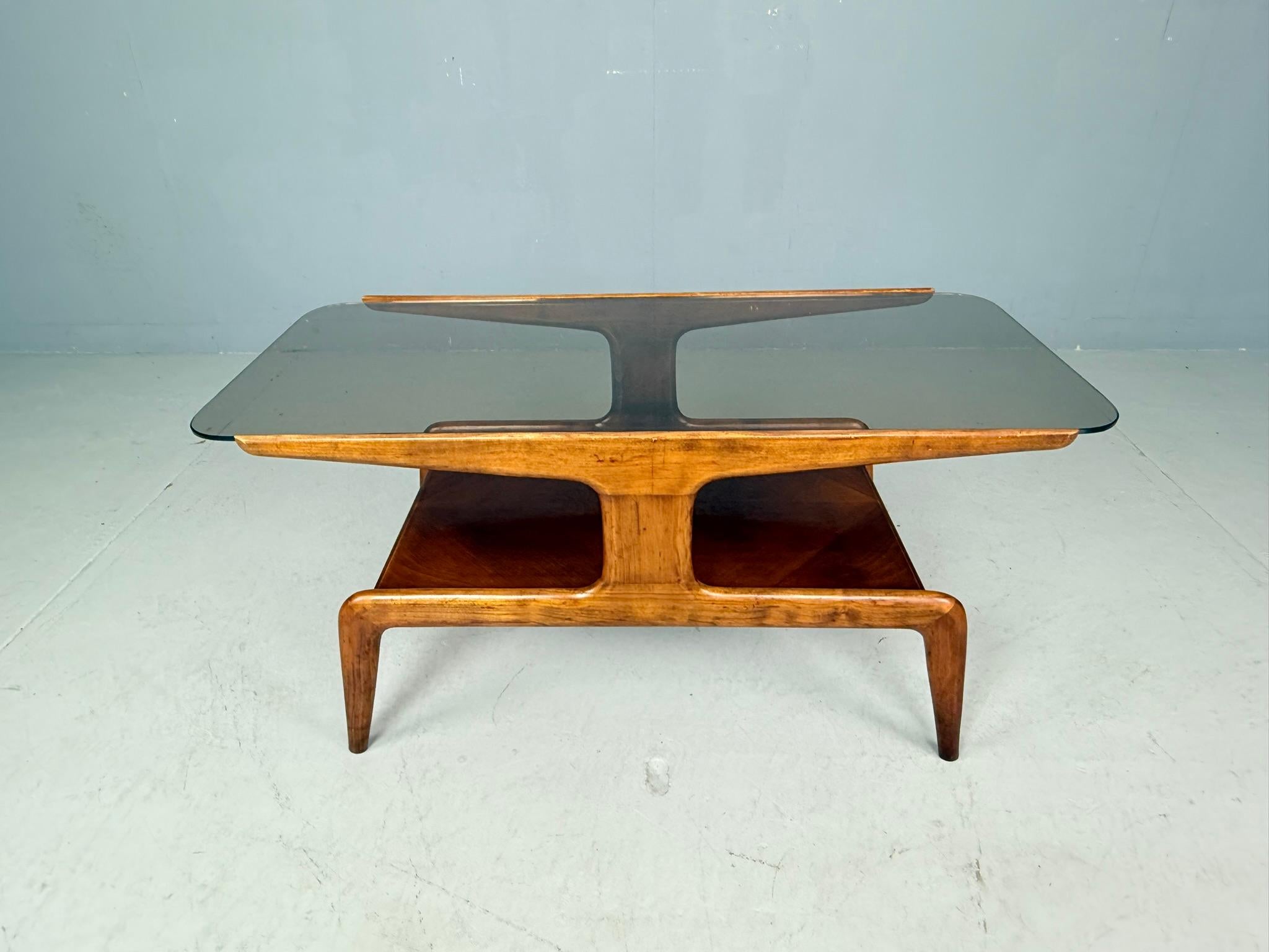 Verre fumé Domus Nova Table basse Gio Ponti Italie 1950 en vente