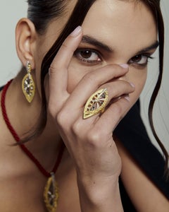 DOMUS Romana Sacchi Black&White Diamonds Gemstones 18 Karat Gold Earrings