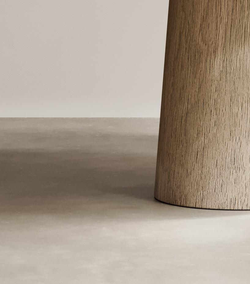 Autre Domus Table de salle à manger ronde II en Oak français sculpté à la main par Paloma Editions en vente