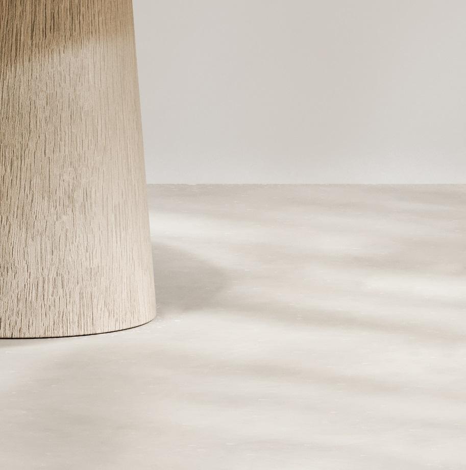 Domus Table de salle à manger ronde II en Oak français sculpté à la main par Paloma Editions Neuf - En vente à Geneve, CH