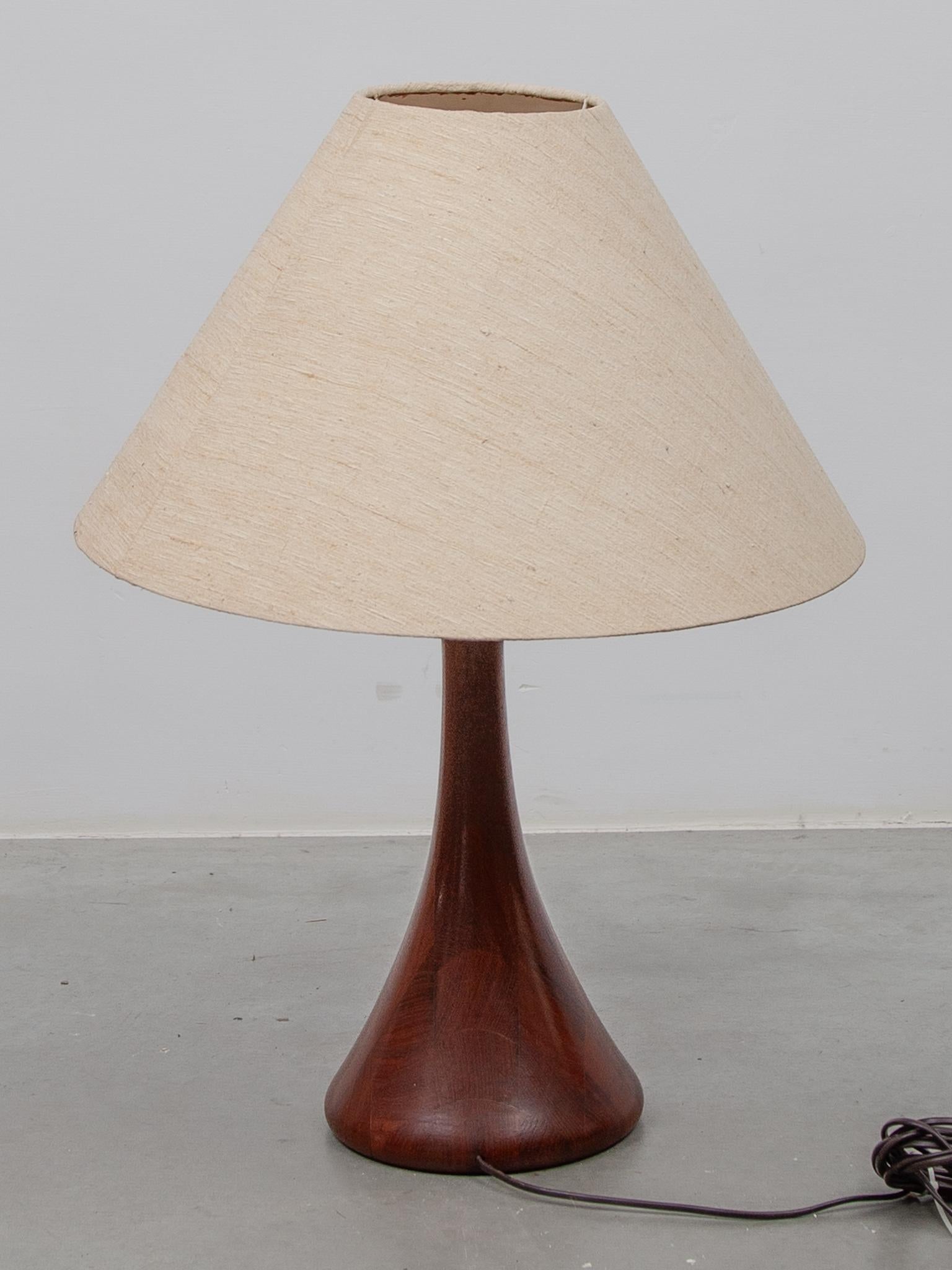 Hand-Crafted Domus Set of Two Large Table Lamps in Solid Teak, 1960s