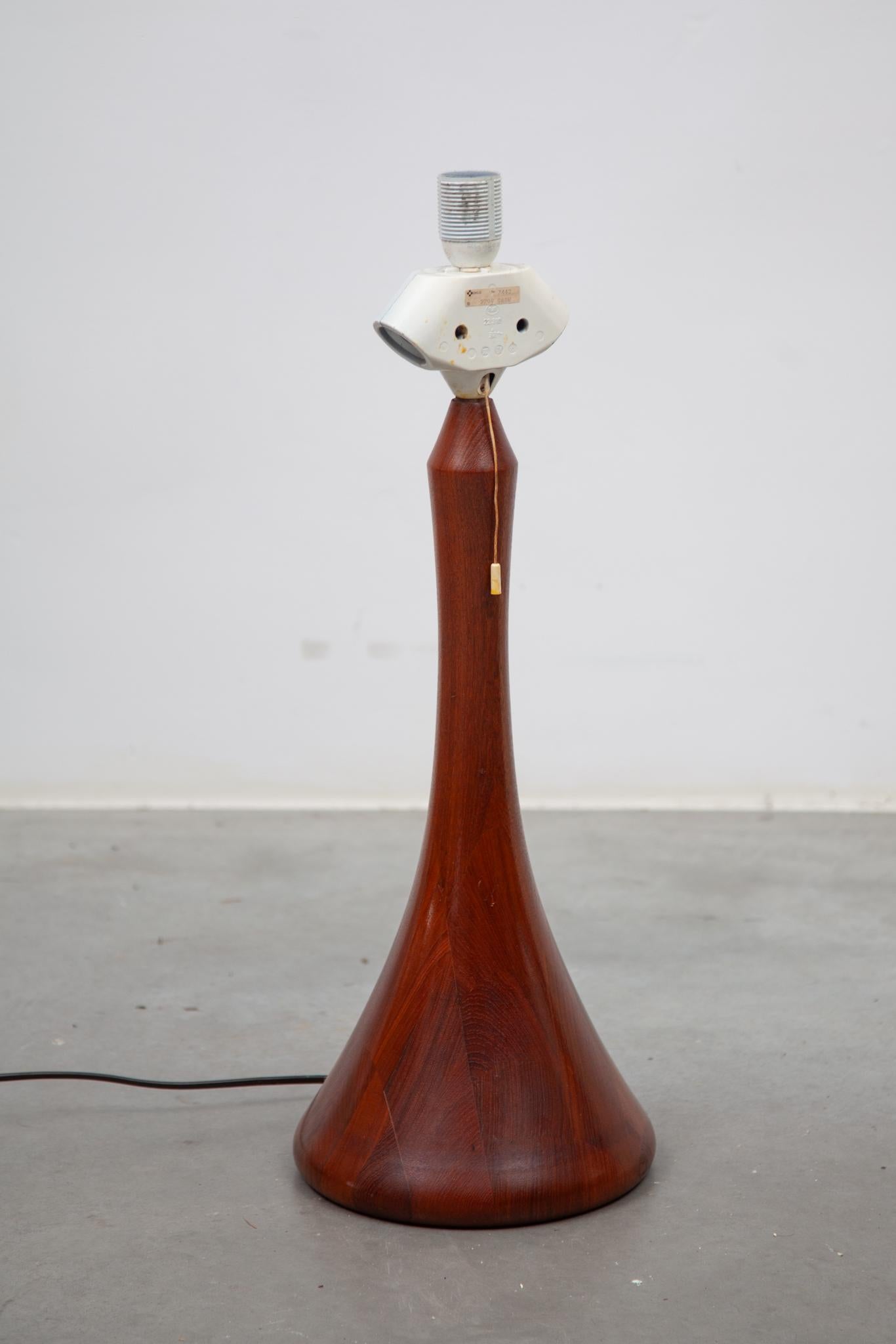 Domus Set of Two Large Table Lamps in Solid Teak, 1960s 1