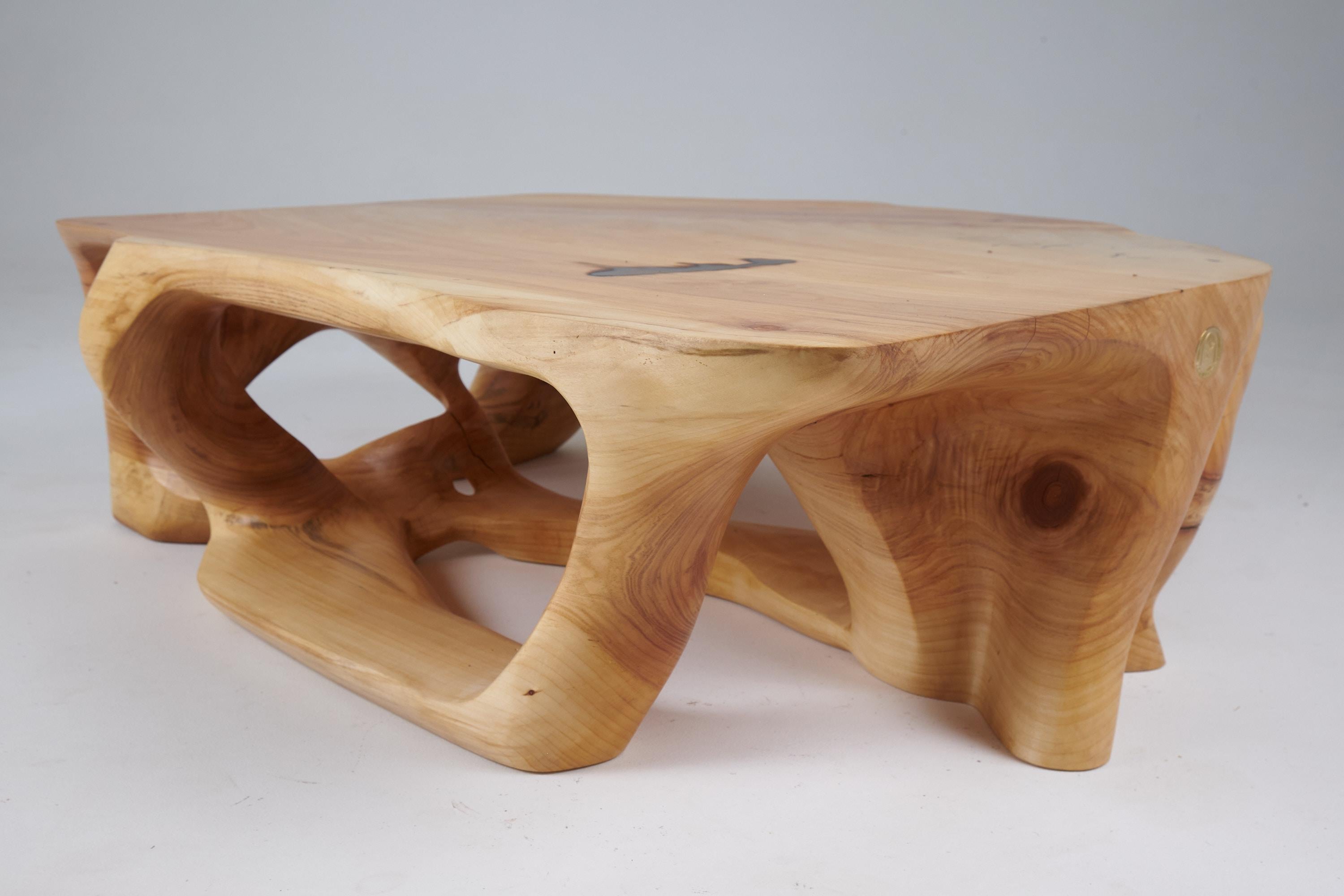 Domus, Massivholz-Skulptur Couchtisch, Contemporary Design, Logniture im Angebot 3
