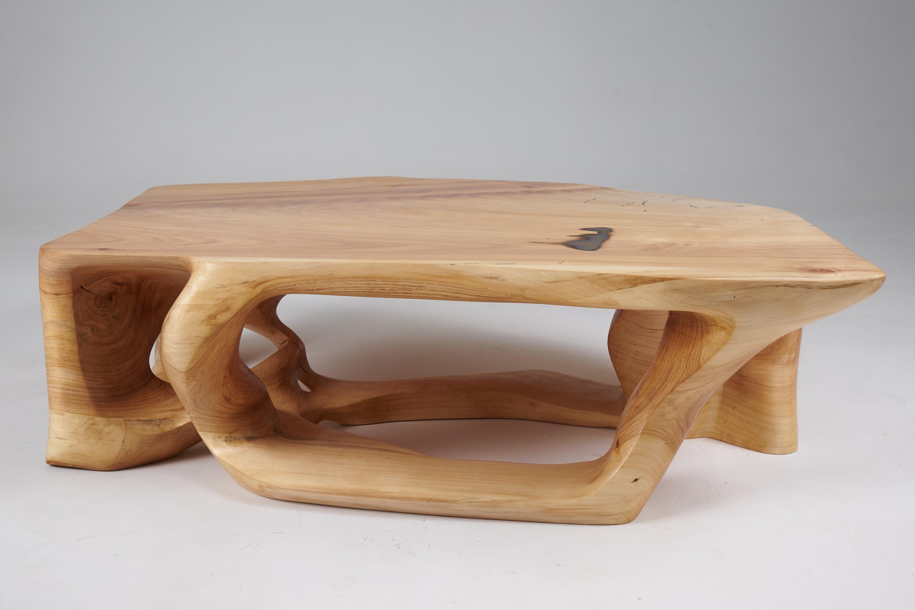 Domus, Massivholz-Skulptur Couchtisch, Contemporary Design, Logniture im Angebot 4