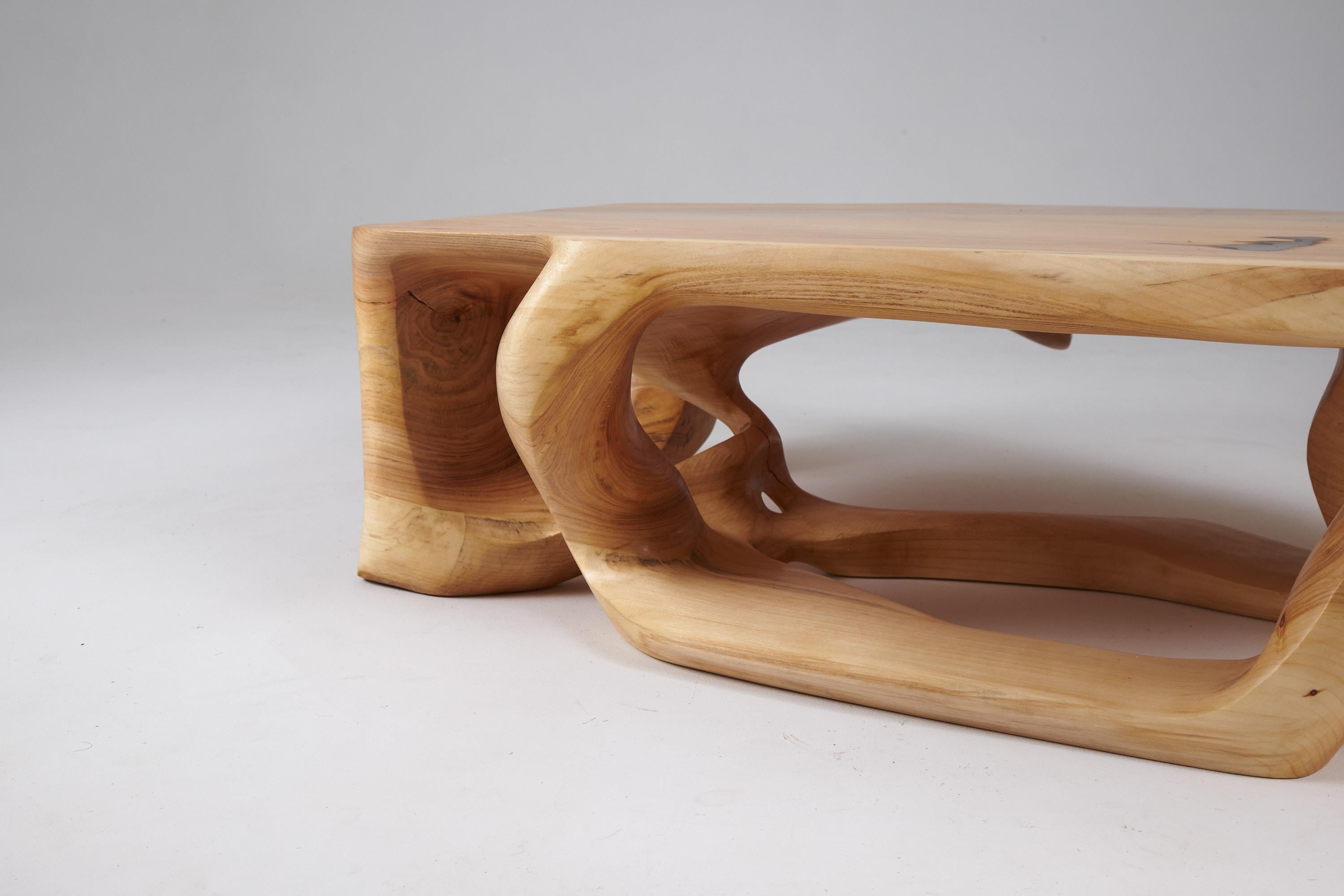 Domus, Massivholz-Skulptur Couchtisch, Contemporary Design, Logniture im Angebot 5