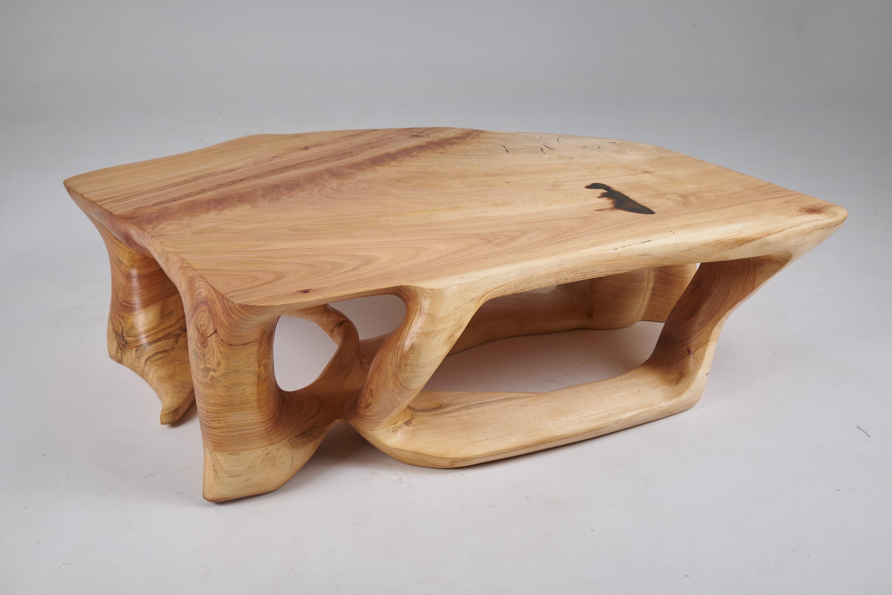 Domus, Massivholz-Skulptur Couchtisch, Contemporary Design, Logniture im Angebot 6