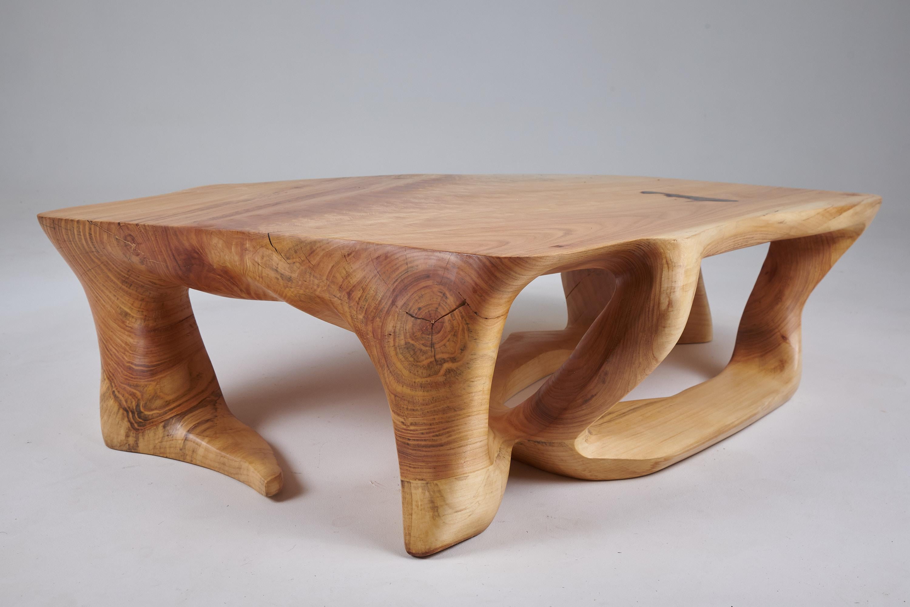 Domus, Massivholz-Skulptur Couchtisch, Contemporary Design, Logniture im Angebot 9