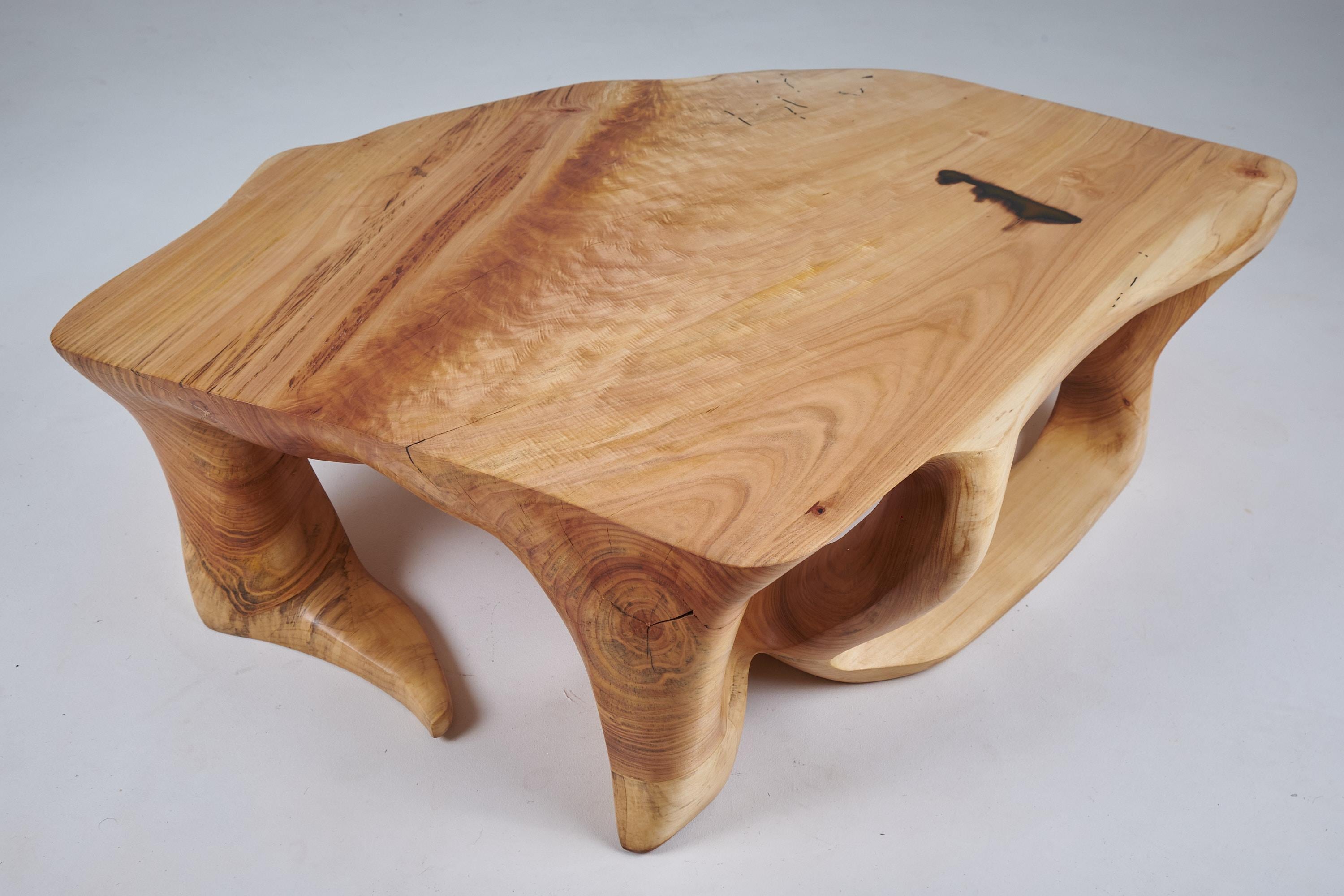 Domus, Massivholz-Skulptur Couchtisch, Contemporary Design, Logniture im Angebot 10