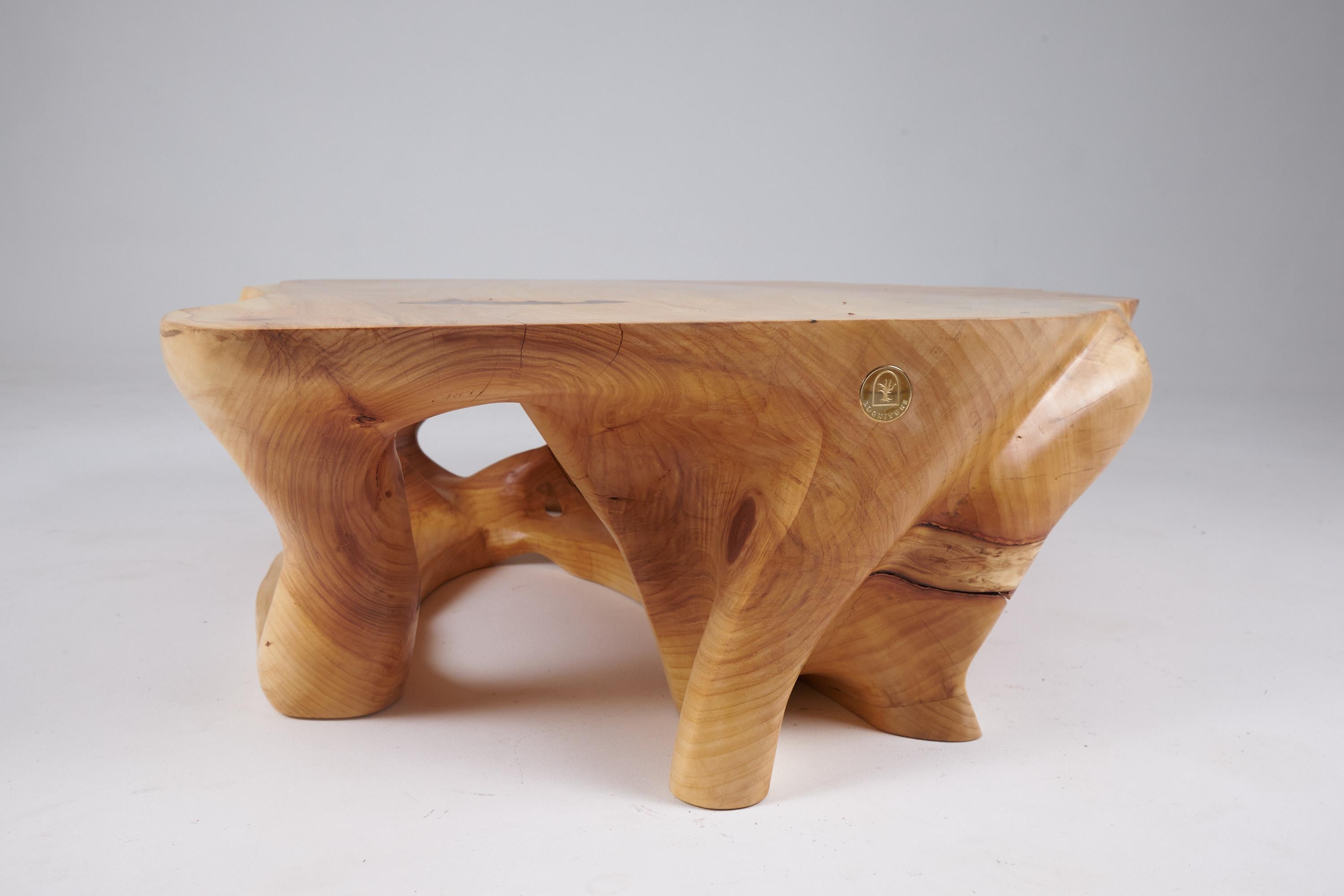 Domus, Massivholz-Skulptur Couchtisch, Contemporary Design, Logniture im Angebot 1