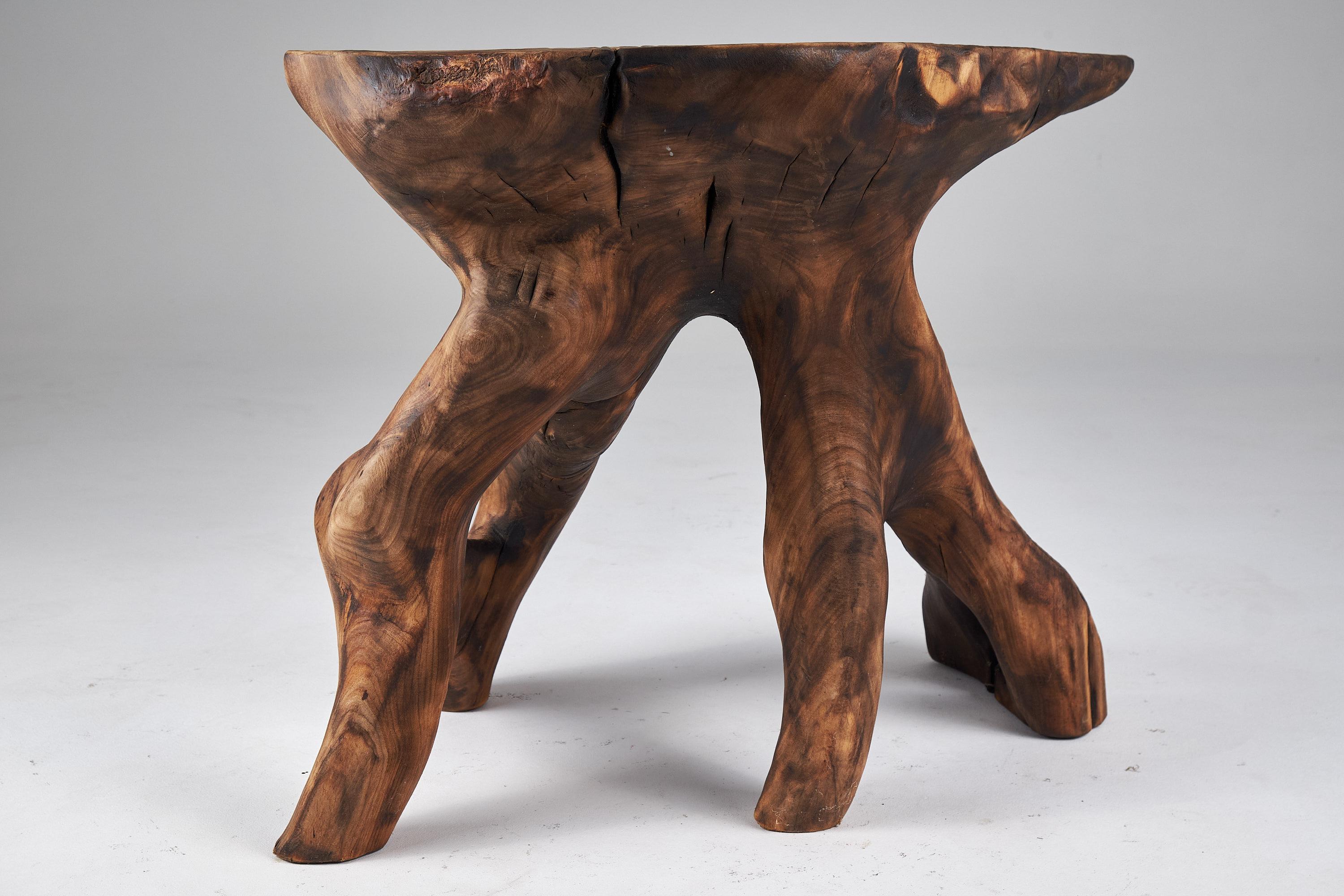 Domus, Solid Wood Sculptural Side, Table Original Contemporary Design, Logniture For Sale 5