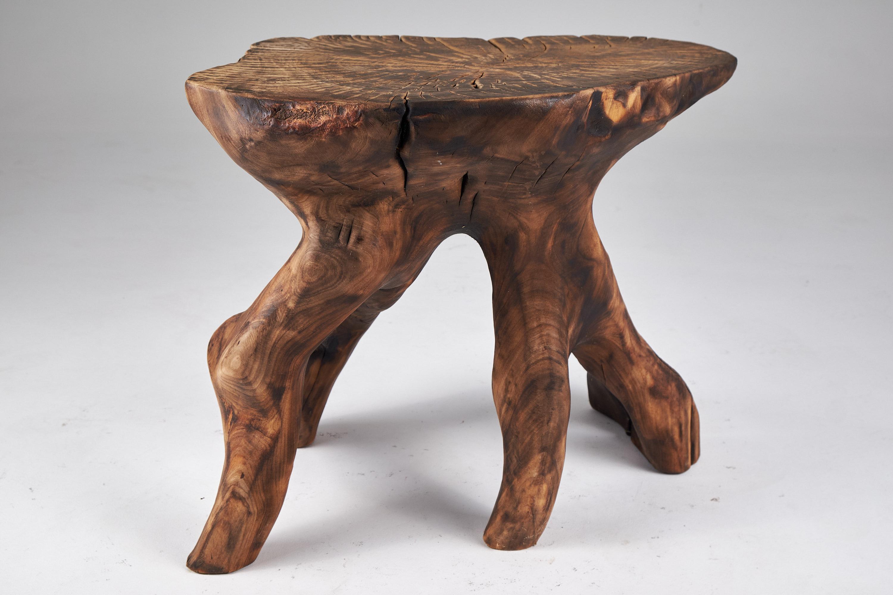 Domus, Solid Wood Sculptural Side, Table Original Contemporary Design, Logniture For Sale 6