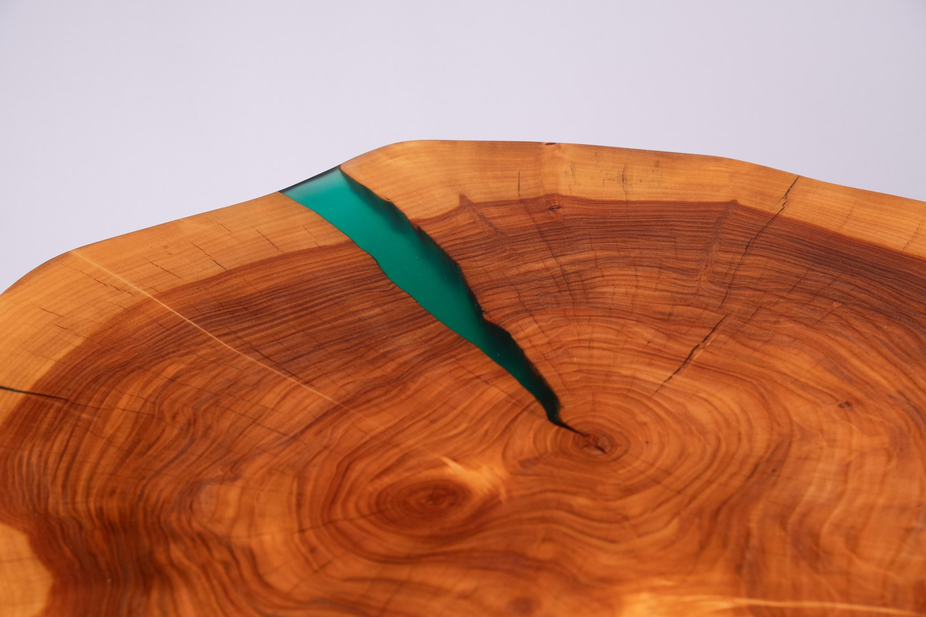 Domus, Solid Wood Sculptural Side, Table Original Contemporary Design, Lognitur For Sale 9