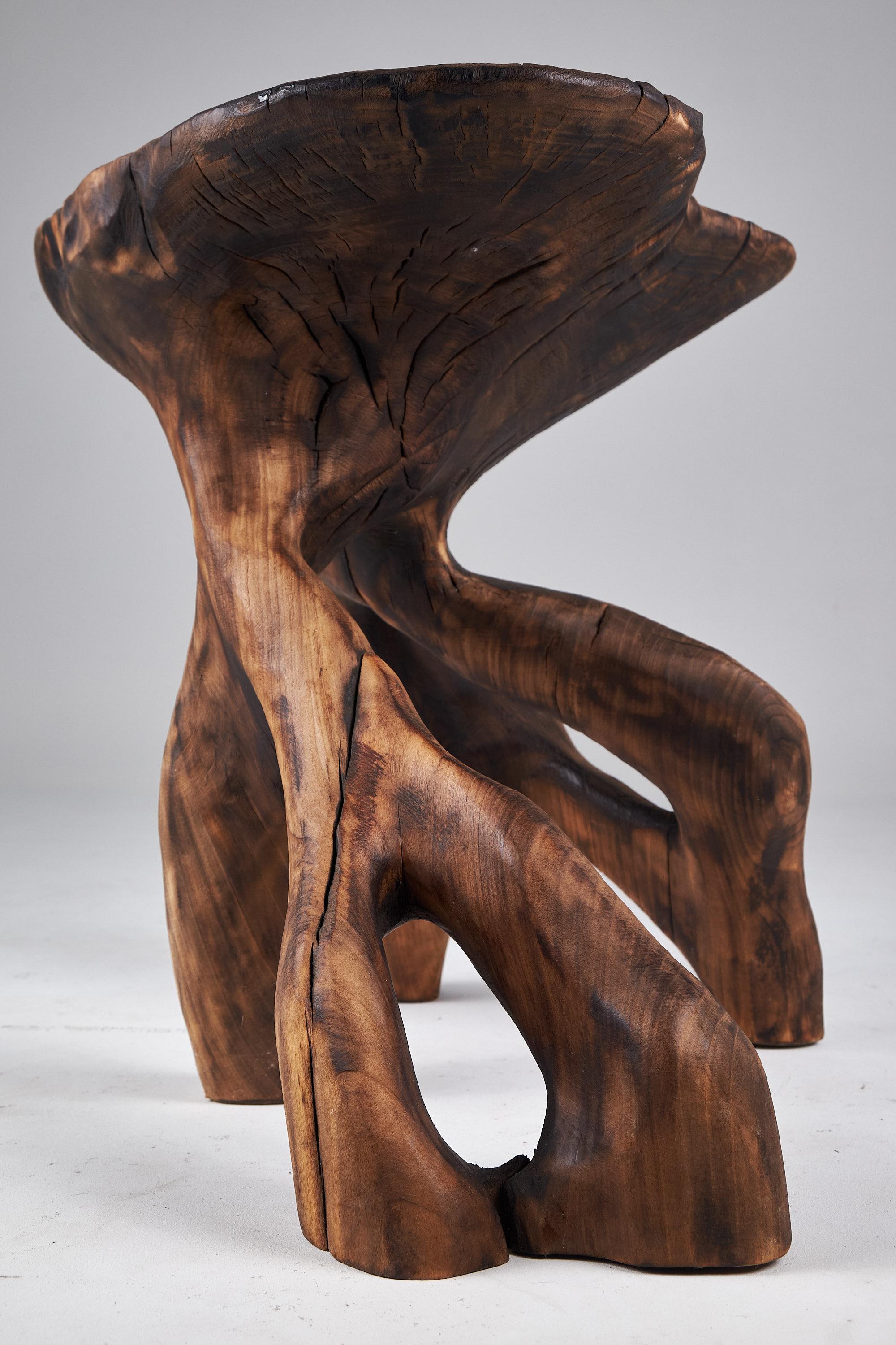 Domus, Solid Wood Sculptural Side, Table Original Contemporary Design, Logniture For Sale 8