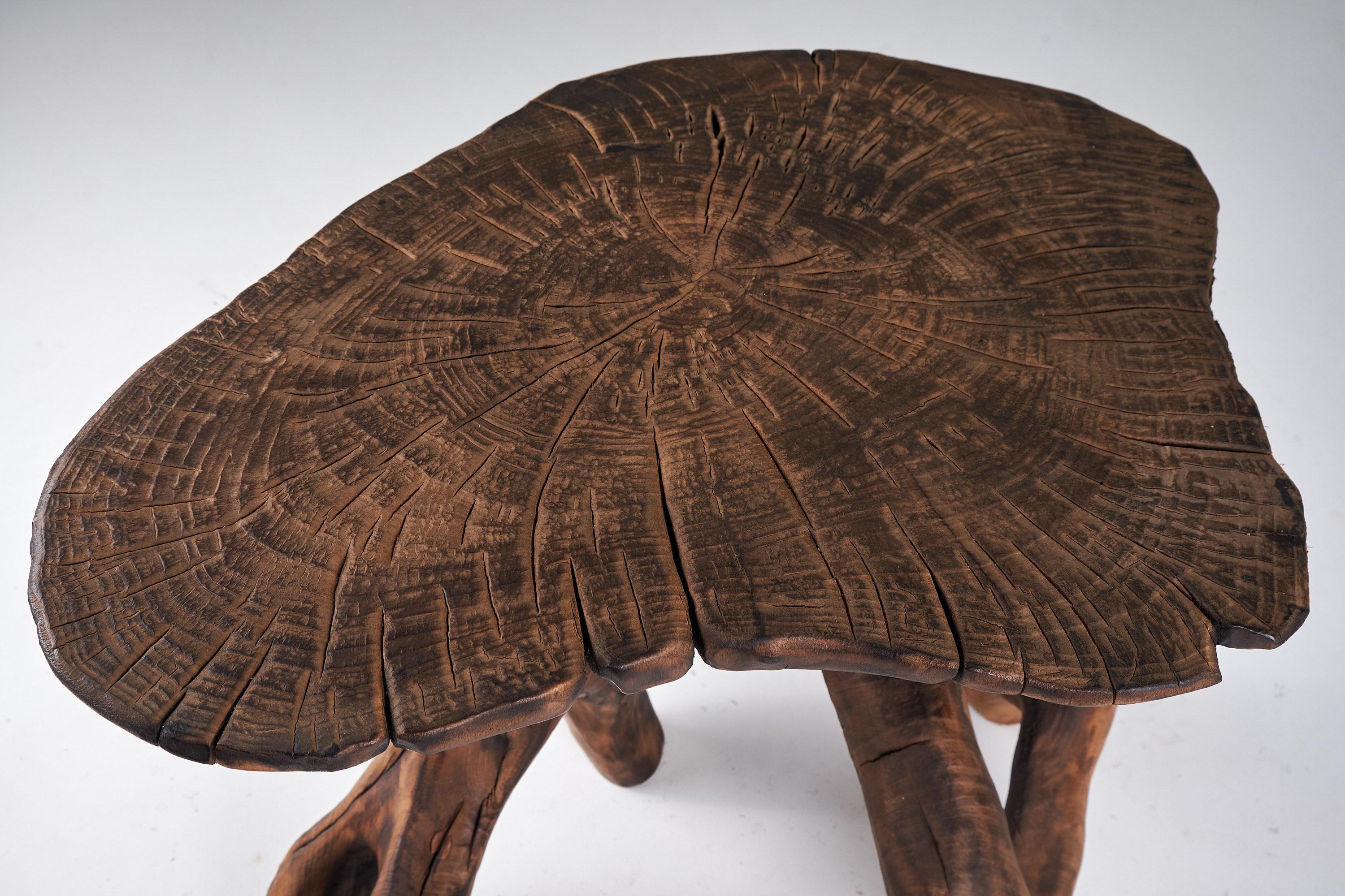 Domus, Solid Wood Sculptural Side, Table Original Contemporary Design, Logniture For Sale 11