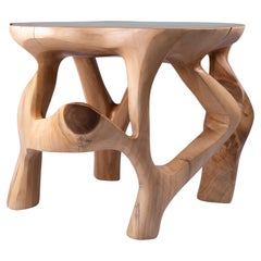Domus, table d'appoint sculpturale en Wood Wood Original Contemporary Design, Logniture