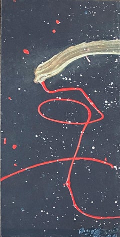 Abstraction gestuelle, Miniature peinture moderniste coréenne expressionniste abstraite