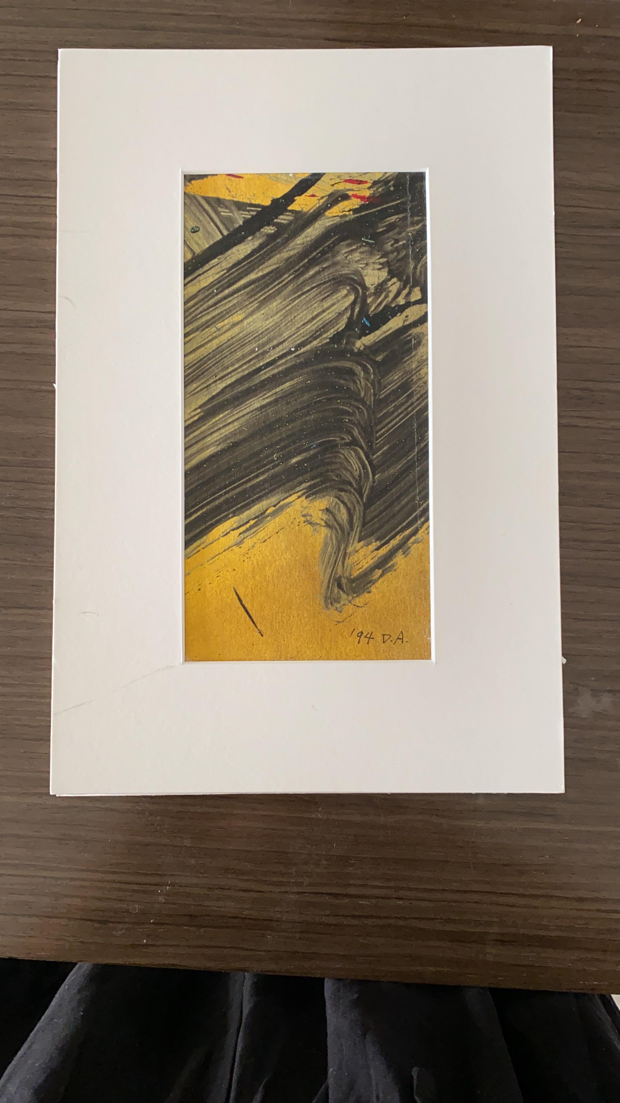 Gestural Abstraction, Miniature Abstract Expressionist Korean Modernist Painting - Gray Abstract Painting by Don Ahn