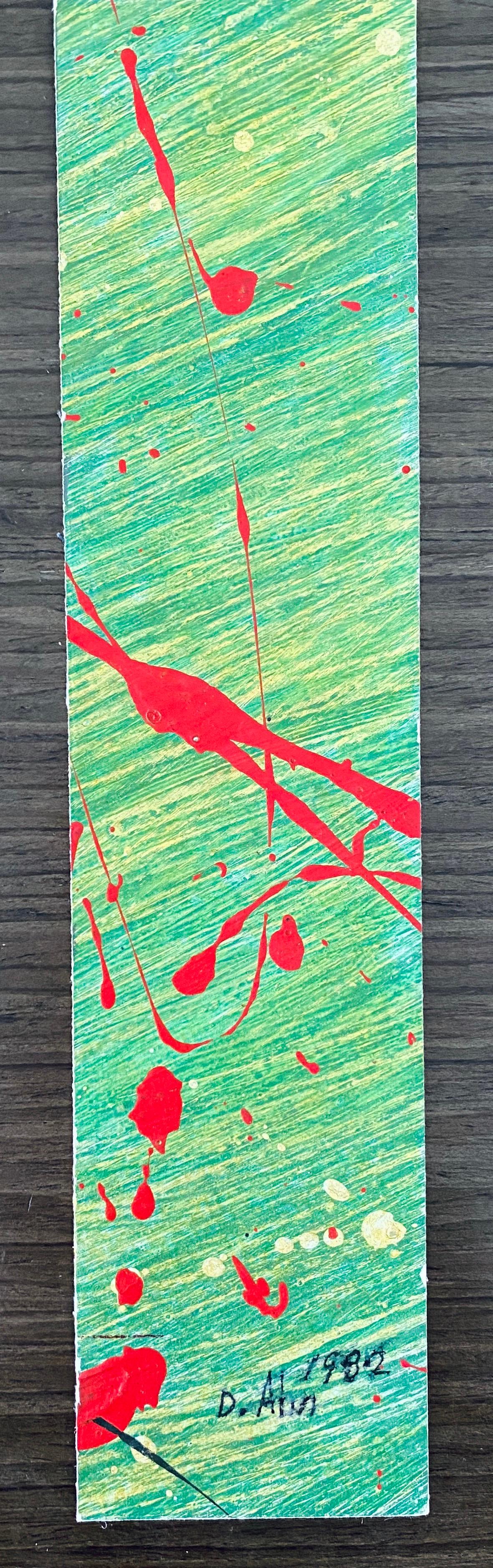 Gestural Abstraction, Miniature Abstract Expressionist Korean Modernist Painting For Sale 1