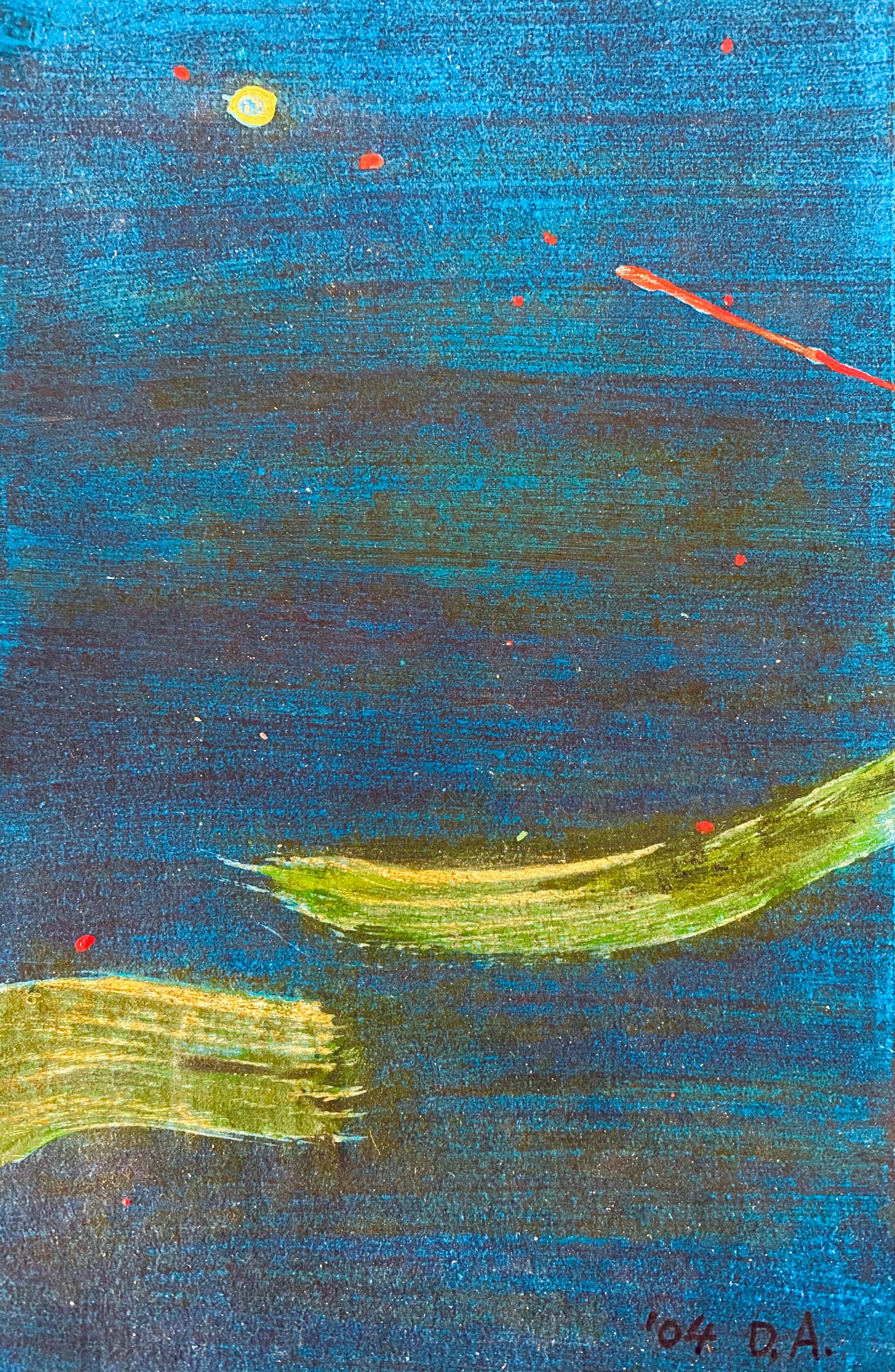 Gestural Abstraction, Miniature Abstract Expressionist Korean Modernist Painting For Sale 1