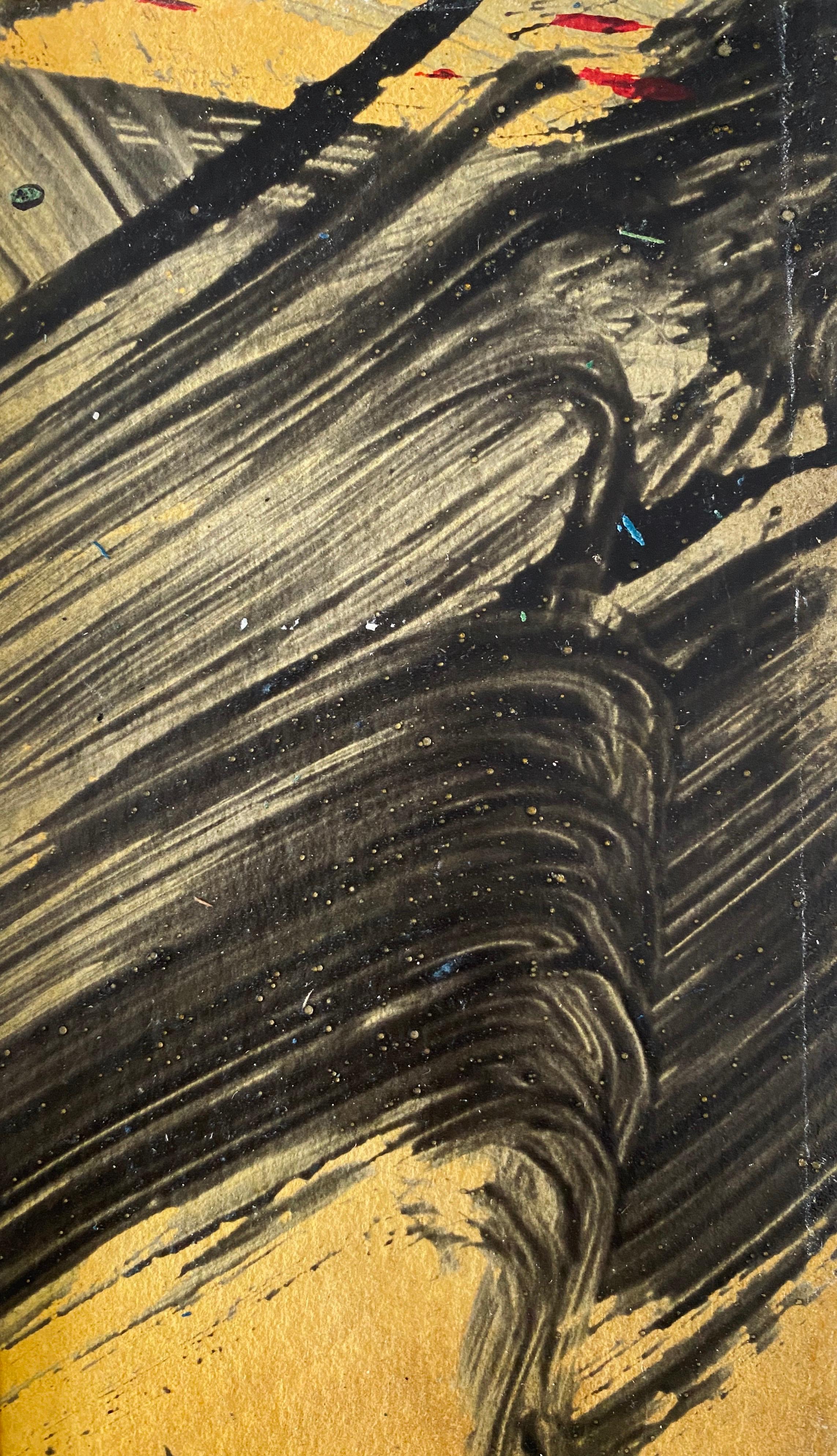 Gestural Abstraction, Miniature Abstract Expressionist Korean Modernist Painting For Sale 1