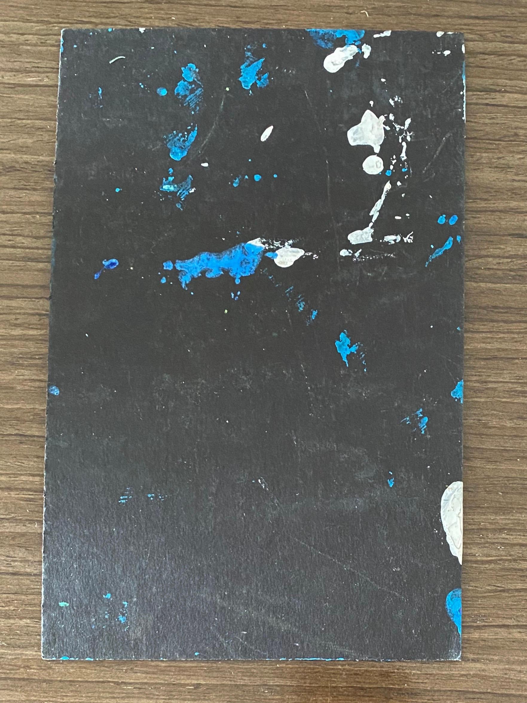Gestural Abstraction, Miniature Abstract Expressionist Korean Modernist Painting For Sale 3