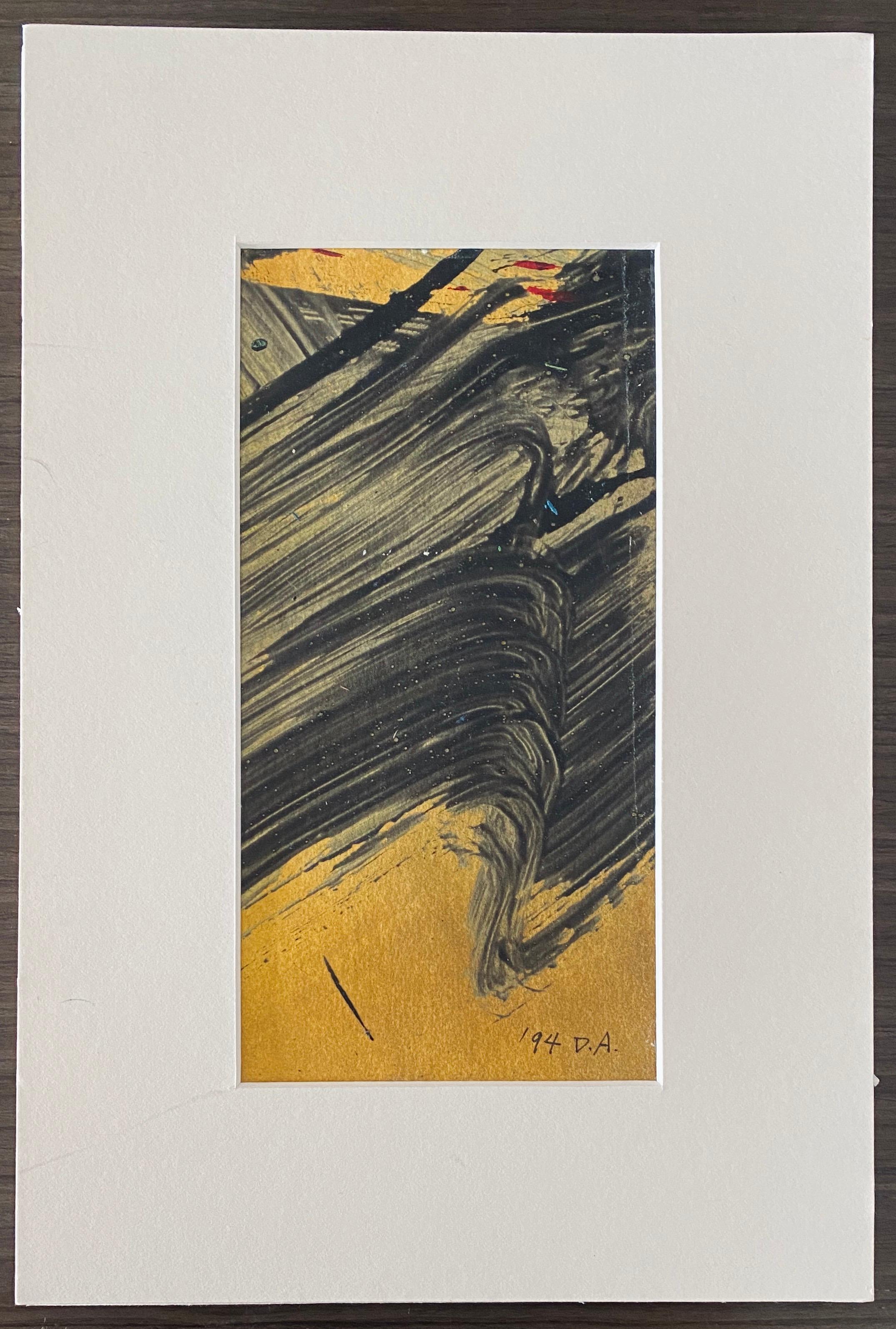 Gestural Abstraction, Miniature Abstract Expressionist Korean Modernist Painting For Sale 4