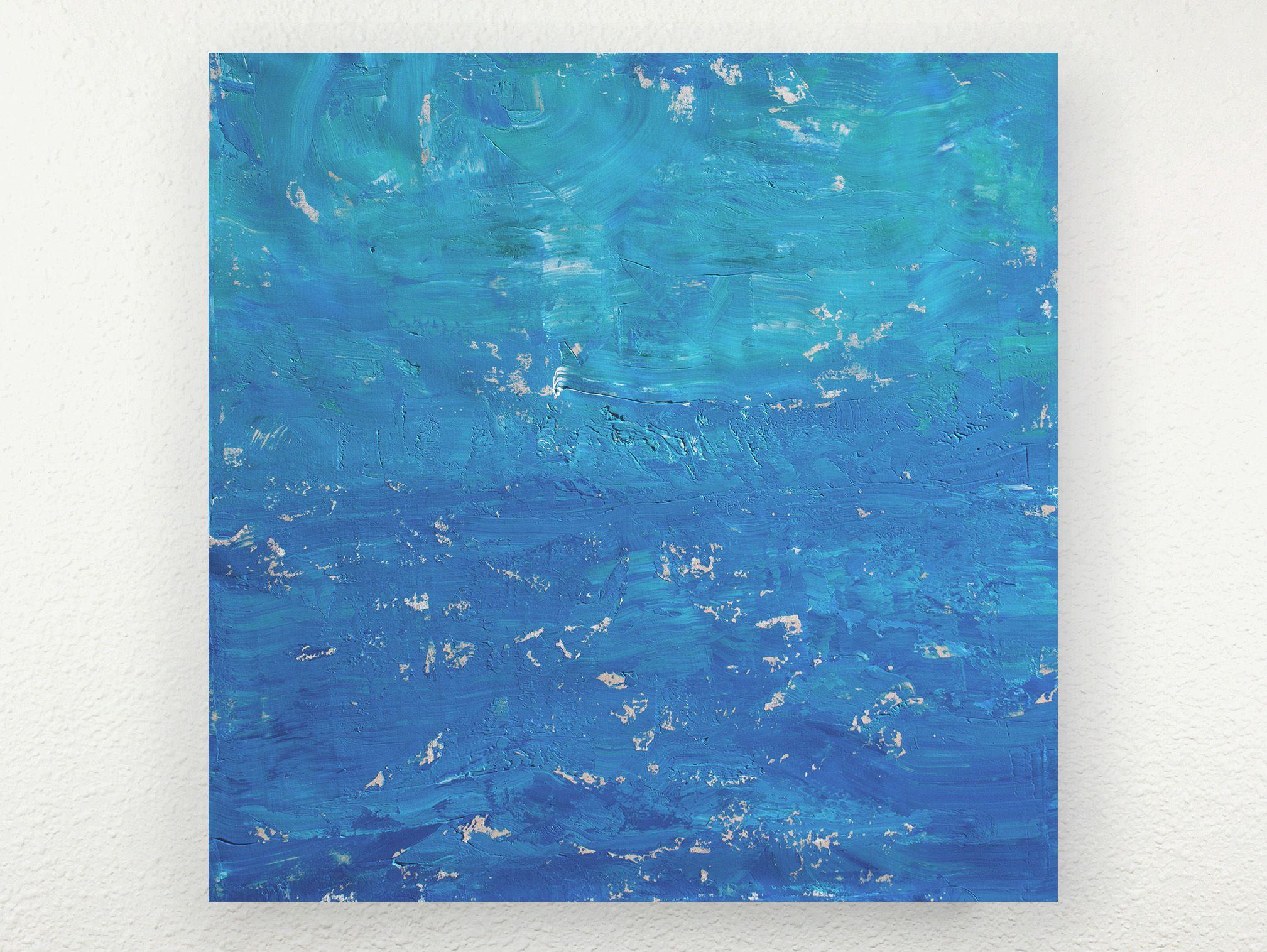 Aqua Blue 200813, acrylic 40x40 inches.  Ships rolled in a tube.    