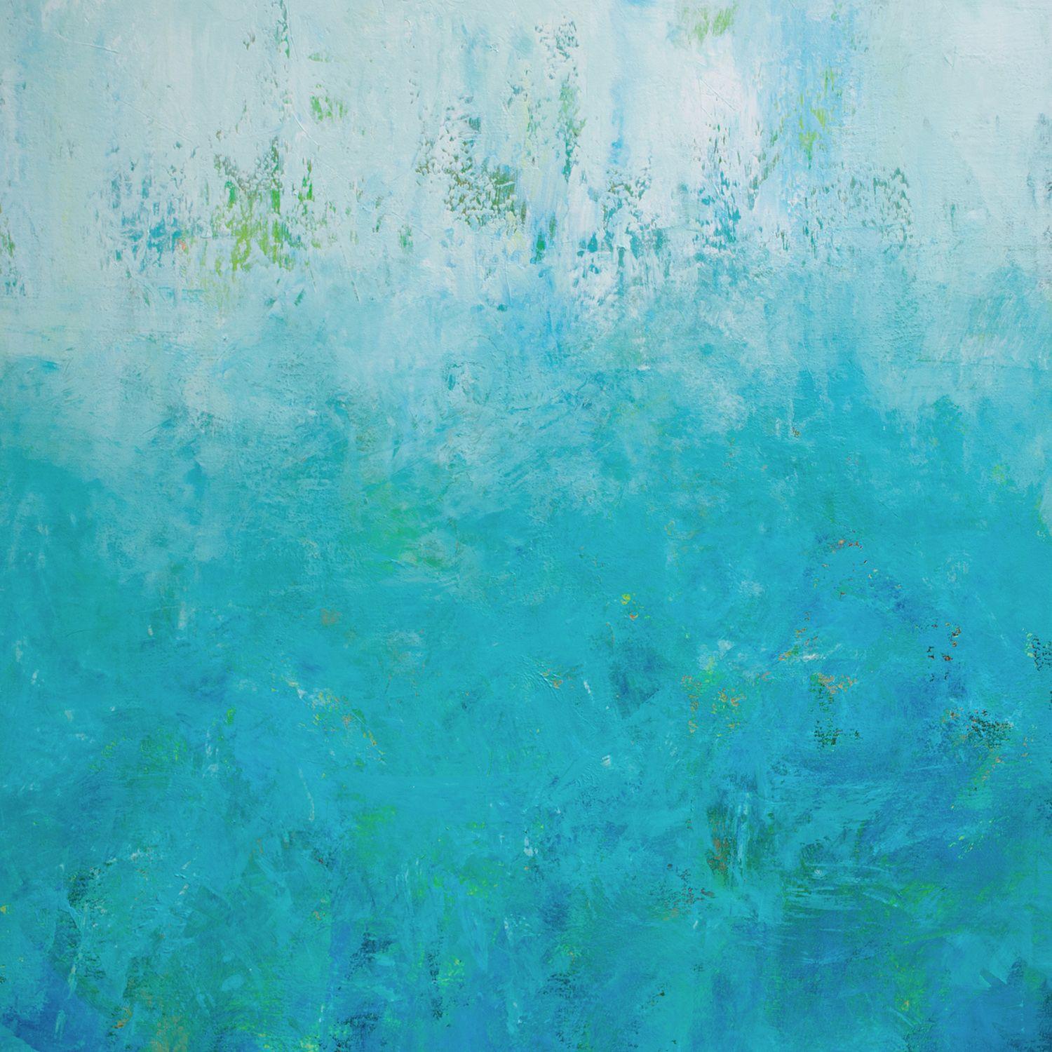 Abstract Painting Don Bishop - Aqua Seas 210719, Peinture, Acrylique sur Toile