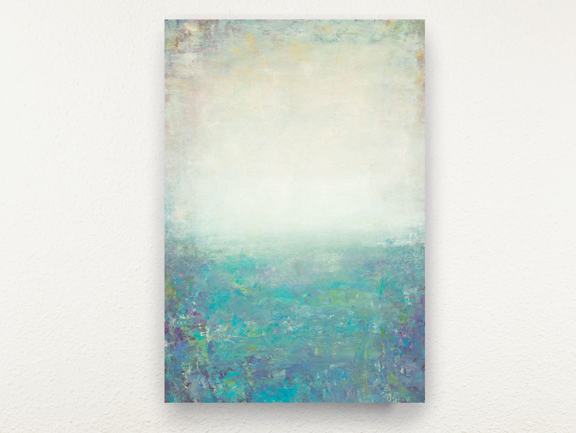 Aqua Turquoise 211106, Painting, Acrylic on Canvas - Gray Abstract Painting by Don Bishop