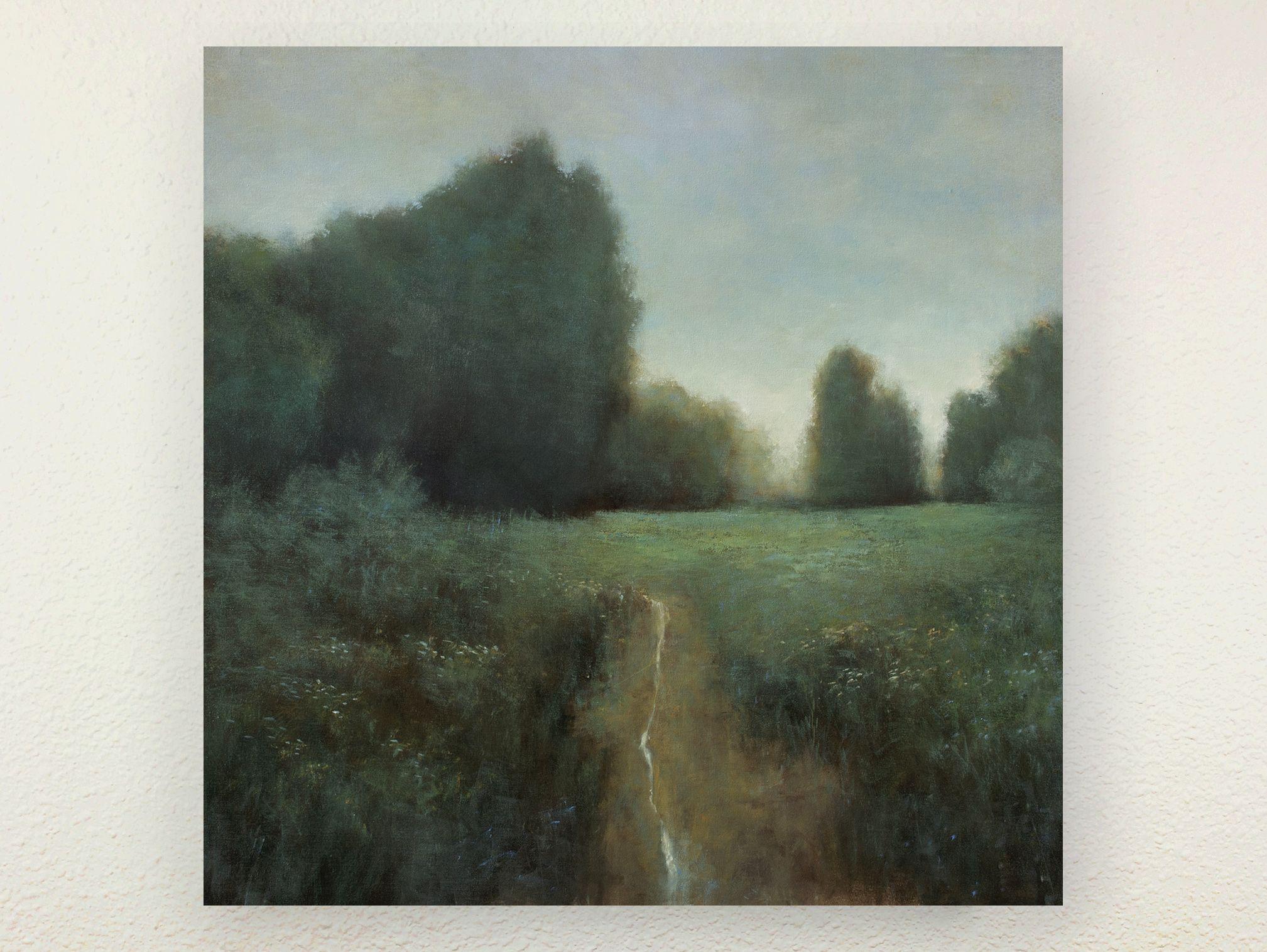 Distant Meadow 220201 is a contemporary tonal landscape painting with nice light and atmosphere. This painting is part of my Tonal Landscapes series which are modern landscapes with a focus on soft light. These are paintings of calm zen like places