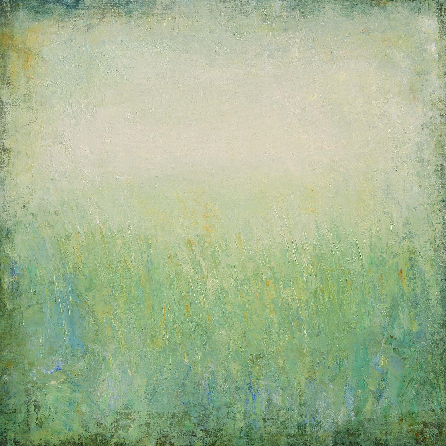 Don Bishop Abstract Painting - Green Field 210311, Painting, Acrylic on Canvas