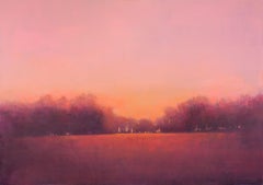 Pink Sunset 191001, Painting, Acrylic on Canvas