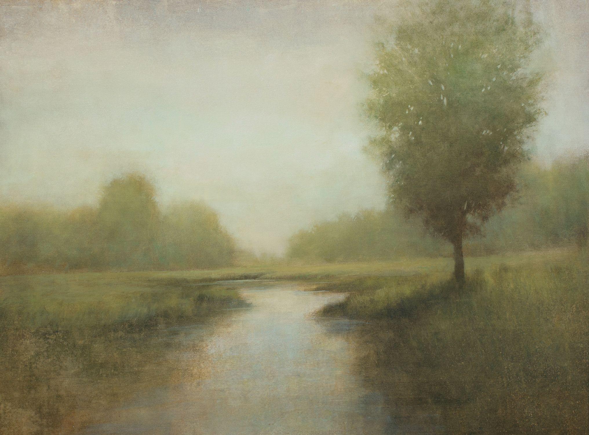 Bagliore di primavera 240206, Pittura, Olio su tela - Painting di Don Bishop