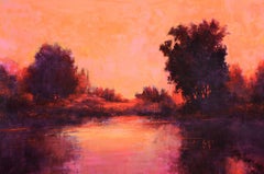 Sunset Reflections 221007, Painting, Acrylic on Canvas