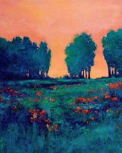 Turquoise Sunset 2101009, Painting, Acrylic on Canvas