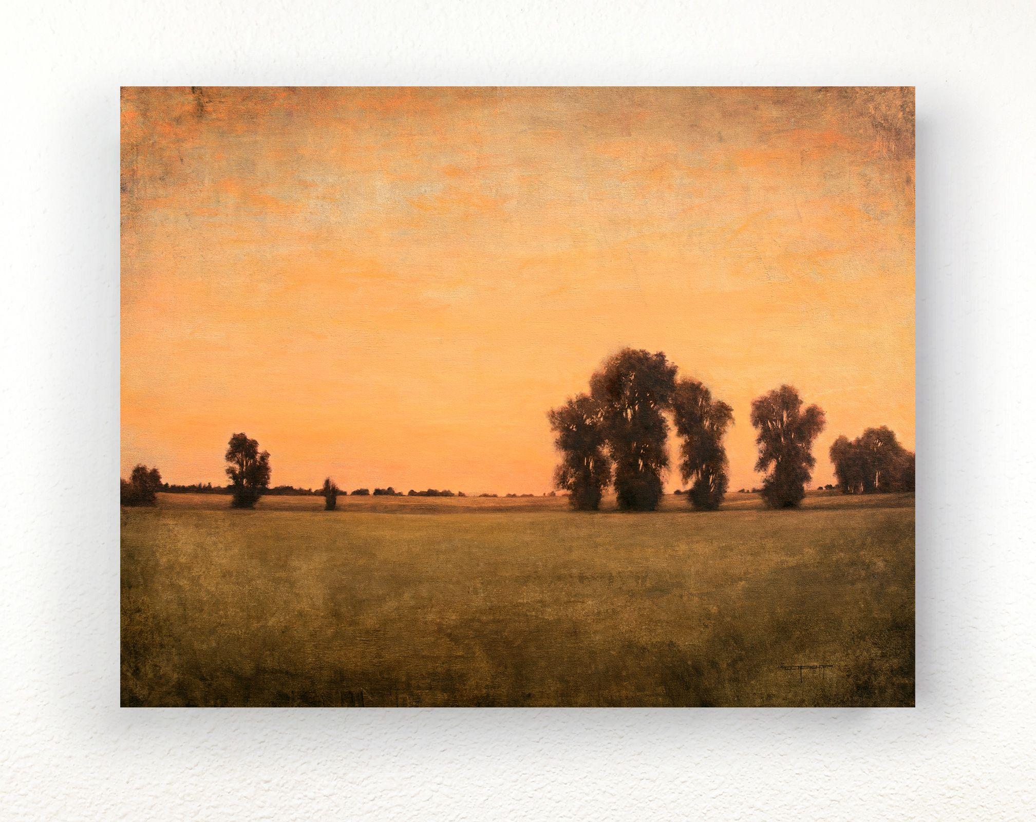 Warm Sunset 230124, Painting, Oil on Canvas For Sale 1