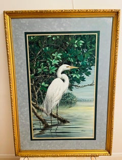 Don Blake 1980 Heron Painting Florida Coastal